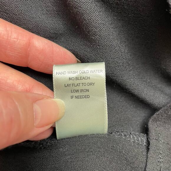 Loralette Tunic Top Blouse Womens 1X Gray V Neck Lace Back Flutter Sleeve Flowy - Picture 5 of 7